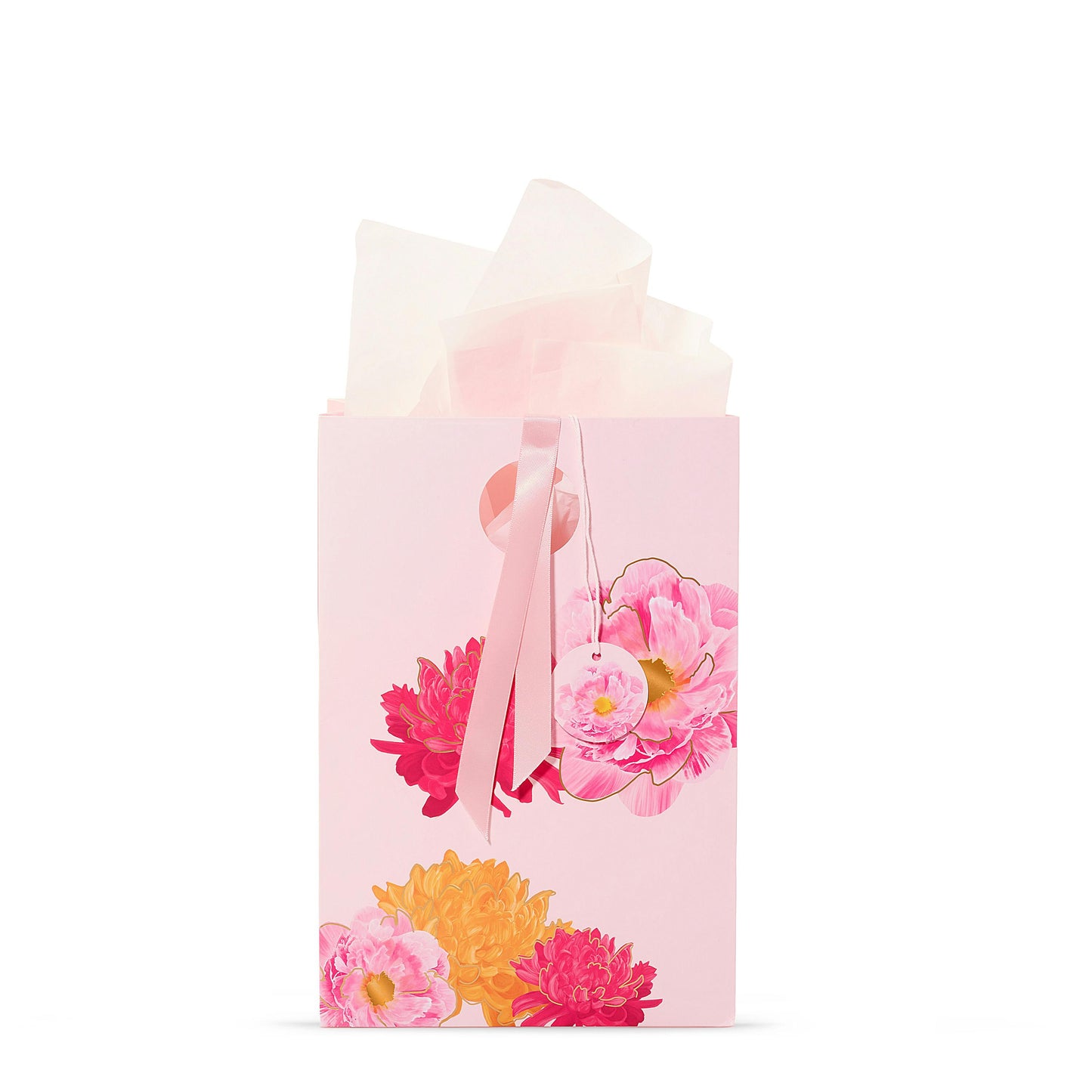 Pink Peony Floral Gift Bag (S4ZUJ)