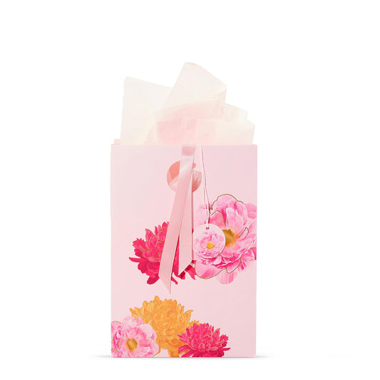 Pink Peony Floral Gift Bag (S4ZUJ)